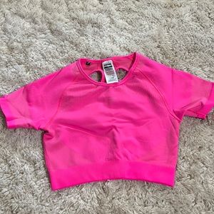 Neon pink Gymshark work out top